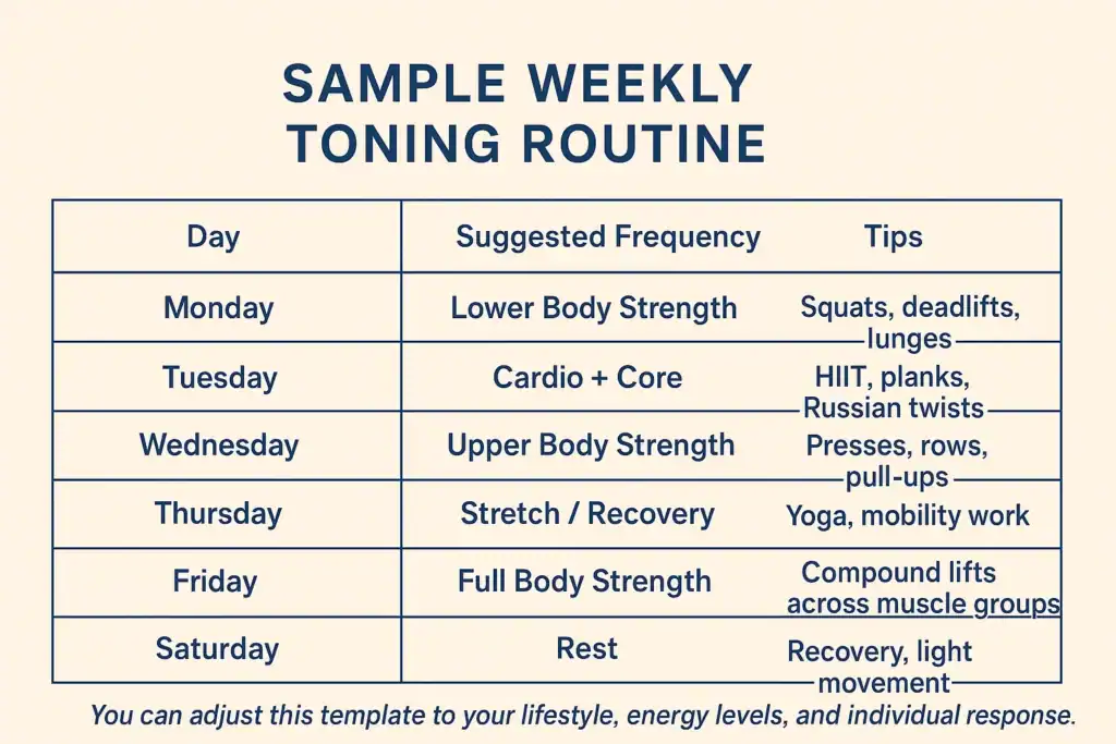 Achieving the Perfect Tone: How Often Should You Exercise for Results? 4 Weekly exercise Northwood plan graphic