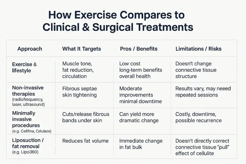 Sculpting Your Bum: Can Toning Exercises Really Reduce Cellulite? 2 How exercise compares to treatments from Lipo 360 Northwood