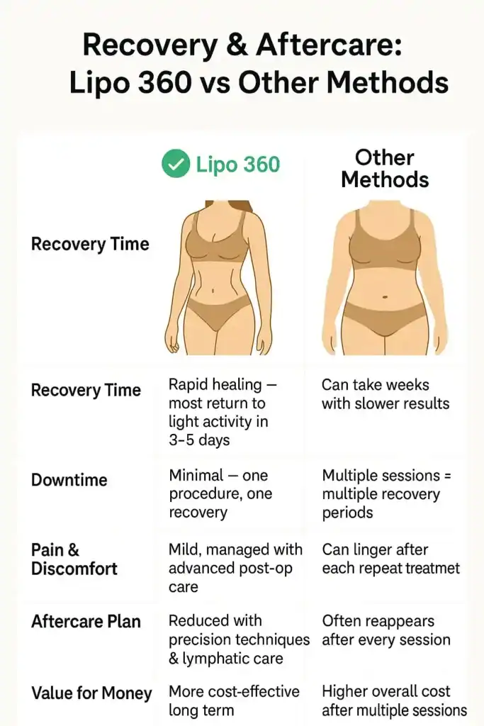 Recovery and Aftercare for Fat-Dissolving Surgery 2 Table to show fat dissolving injection aftercare Northwood