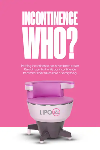 LIPO360 EMS Chair Can Help with Urinary Incontinence 2 Image of a urinary incontinence treatment seat Northwood